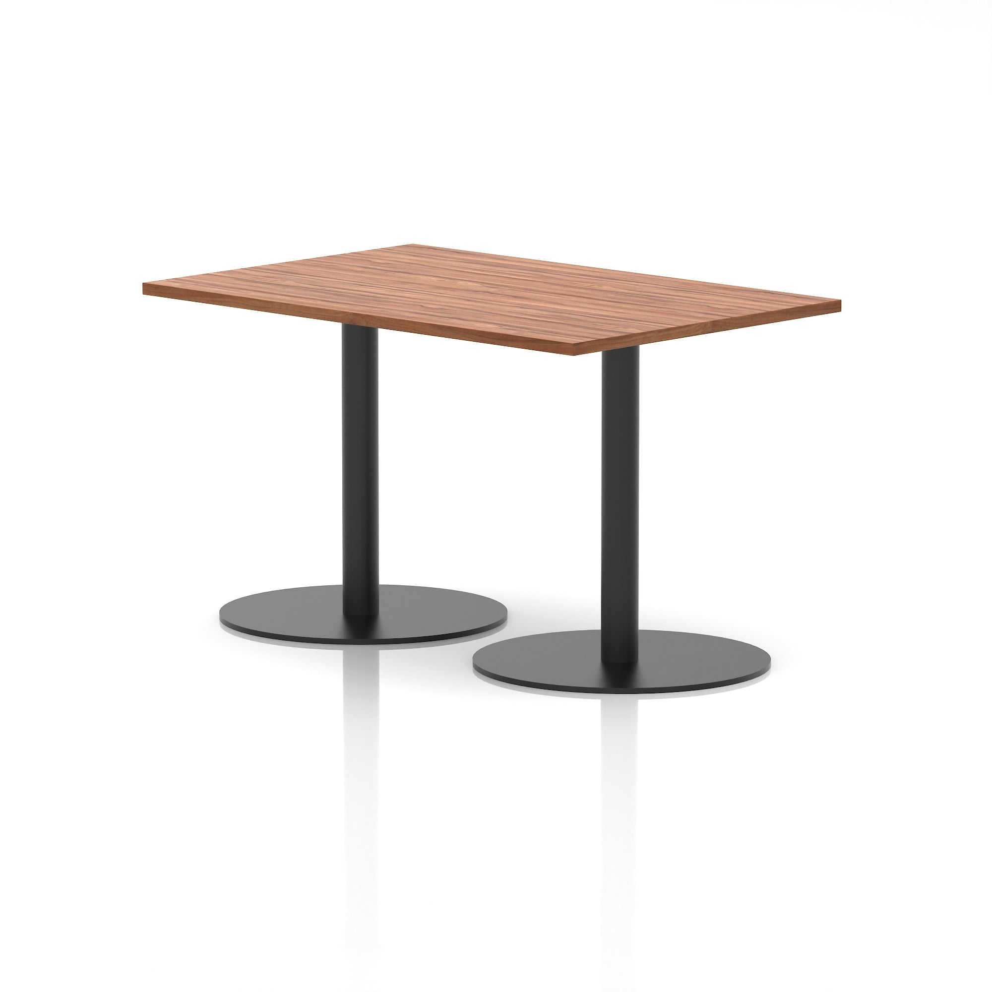 Italia Rectangular Poseur Table with Black Legs, Beech/Walnut/Oak/Maple/Grey Oak/White, Multiple Widths (1200–1800mm), MFC, Self-Assembly, 10 Year Warranty