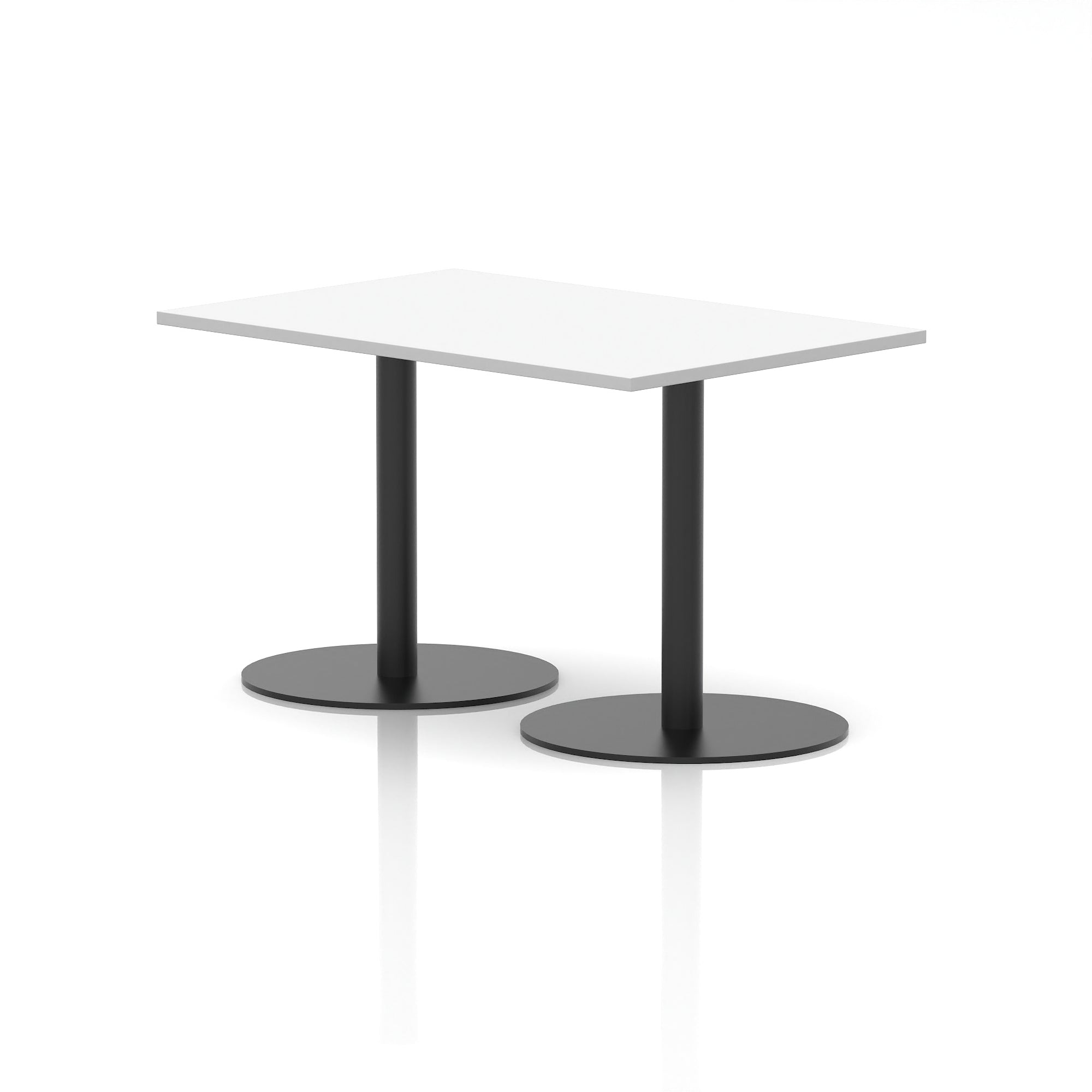 Italia Rectangular Poseur Table with Black Legs, Beech/Walnut/Oak/Maple/Grey Oak/White, Multiple Widths (1200–1800mm), MFC, Self-Assembly, 10 Year Warranty