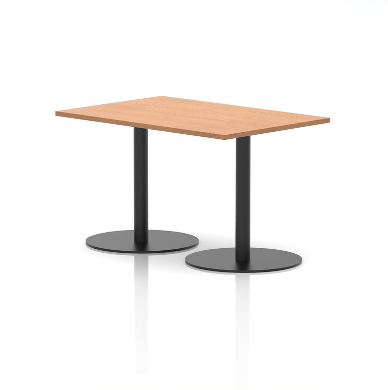 Italia Rectangular Poseur Table with Black Legs, Beech/Walnut/Oak/Maple/Grey Oak/White, Multiple Widths (1200–1800mm), MFC, Self-Assembly, 10 Year Warranty