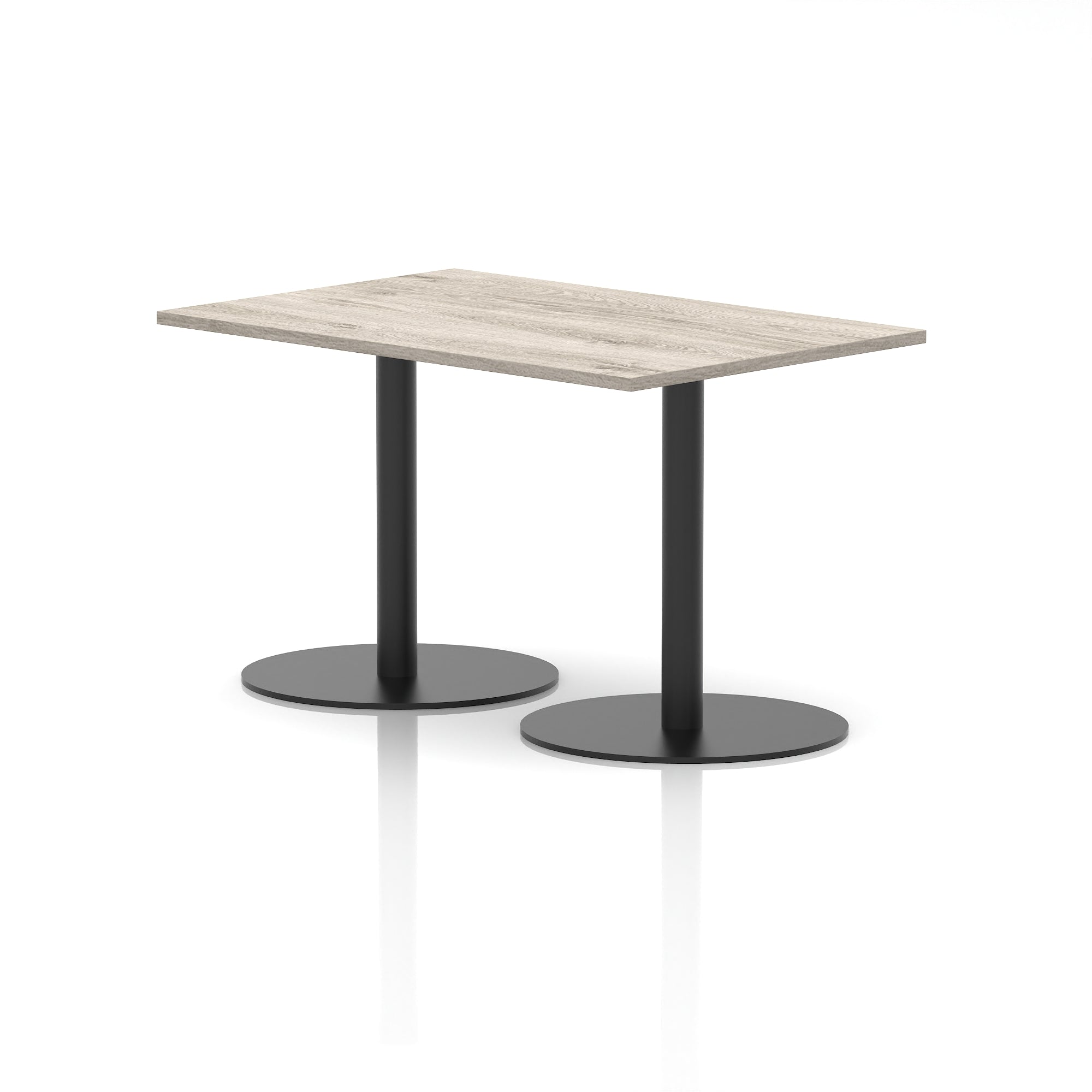 Italia Rectangular Poseur Table with Black Legs, Beech/Walnut/Oak/Maple/Grey Oak/White, Multiple Widths (1200–1800mm), MFC, Self-Assembly, 10 Year Warranty