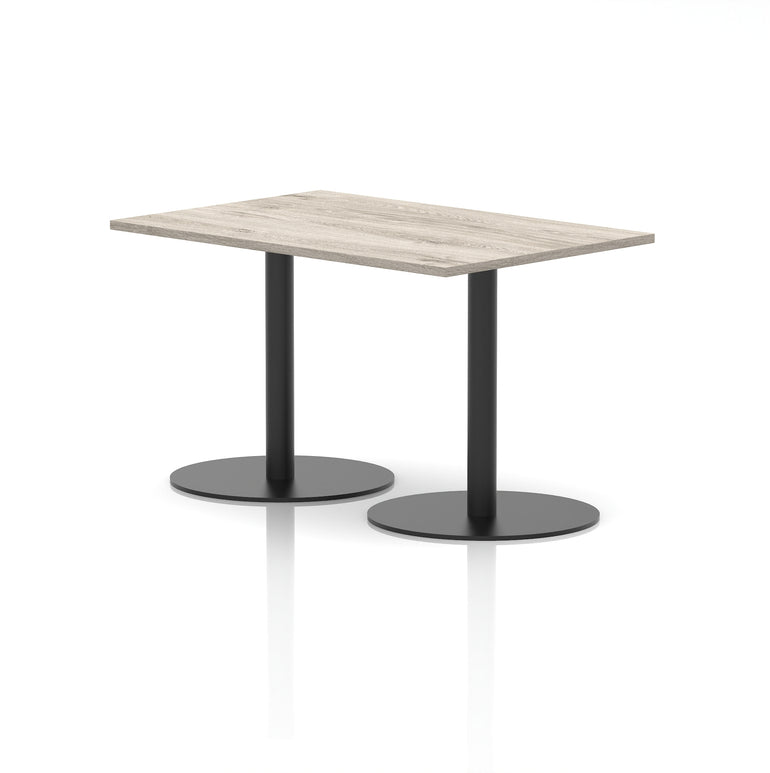 Italia Rectangular Poseur Table with Black Legs, Beech/Walnut/Oak/Maple/Grey Oak/White, Multiple Widths (1200–1800mm), MFC, Self-Assembly, 10 Year Warranty