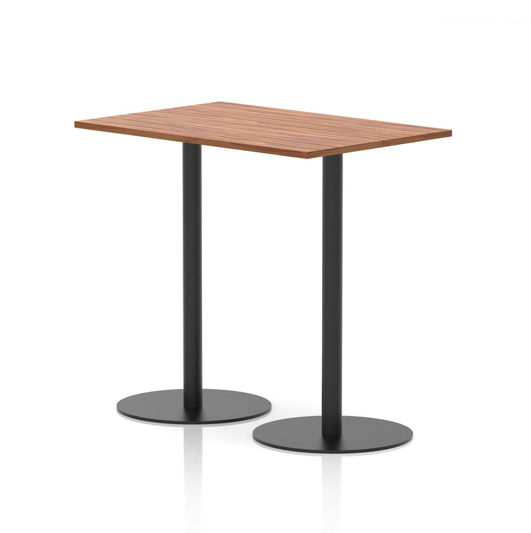 Italia Rectangular Poseur Table with Black Legs, Beech/Walnut/Oak/Maple/Grey Oak/White, Multiple Widths (1200–1800mm), MFC, Self-Assembly, 10 Year Warranty