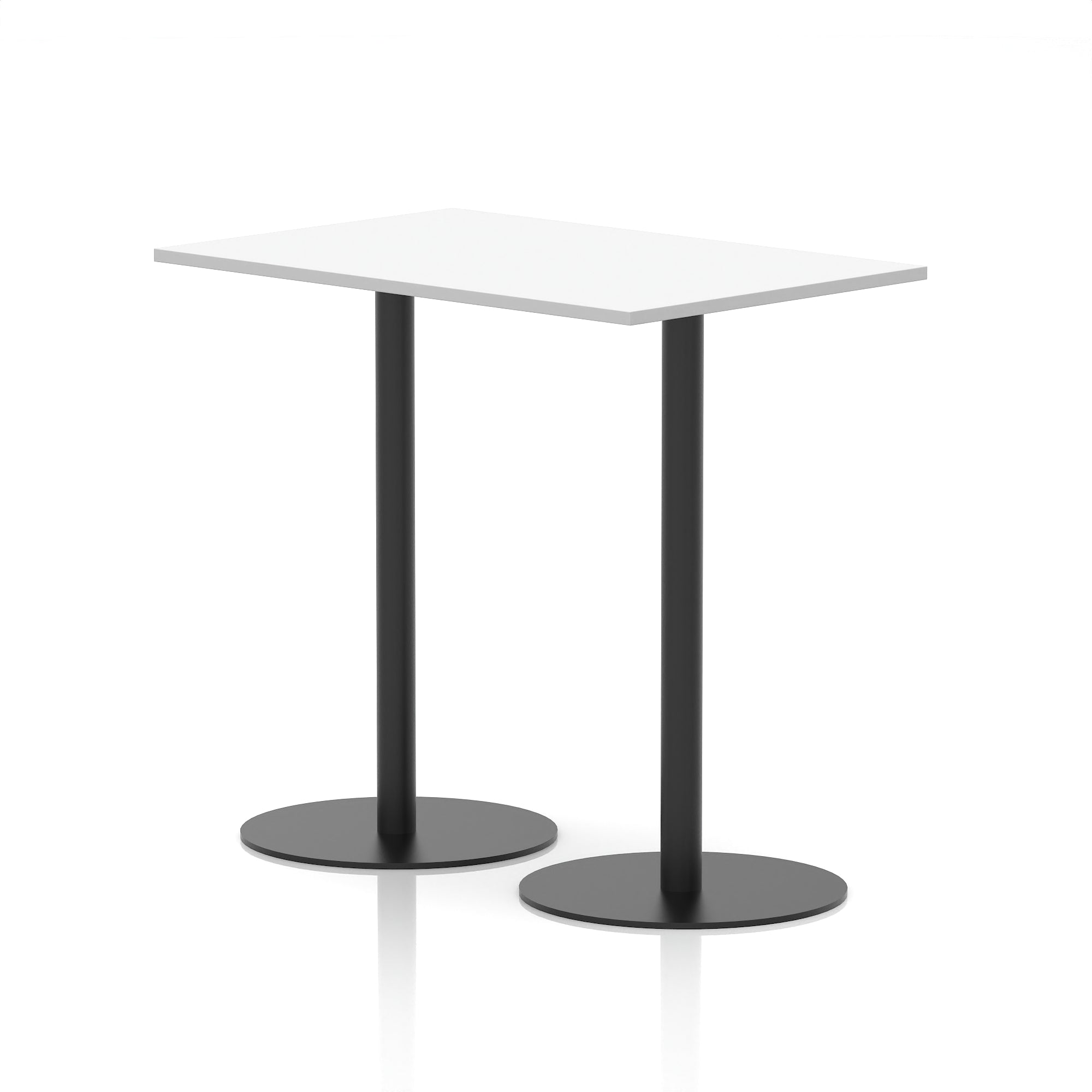 Italia Rectangular Poseur Table with Black Legs, Beech/Walnut/Oak/Maple/Grey Oak/White, Multiple Widths (1200–1800mm), MFC, Self-Assembly, 10 Year Warranty