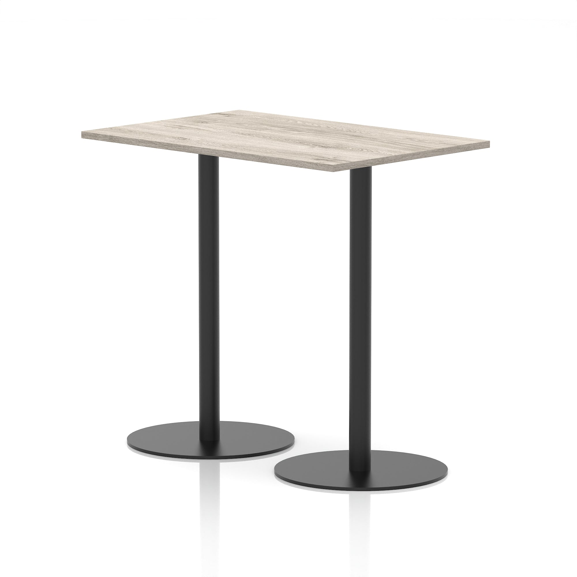 Italia Rectangular Poseur Table with Black Legs, Beech/Walnut/Oak/Maple/Grey Oak/White, Multiple Widths (1200–1800mm), MFC, Self-Assembly, 10 Year Warranty