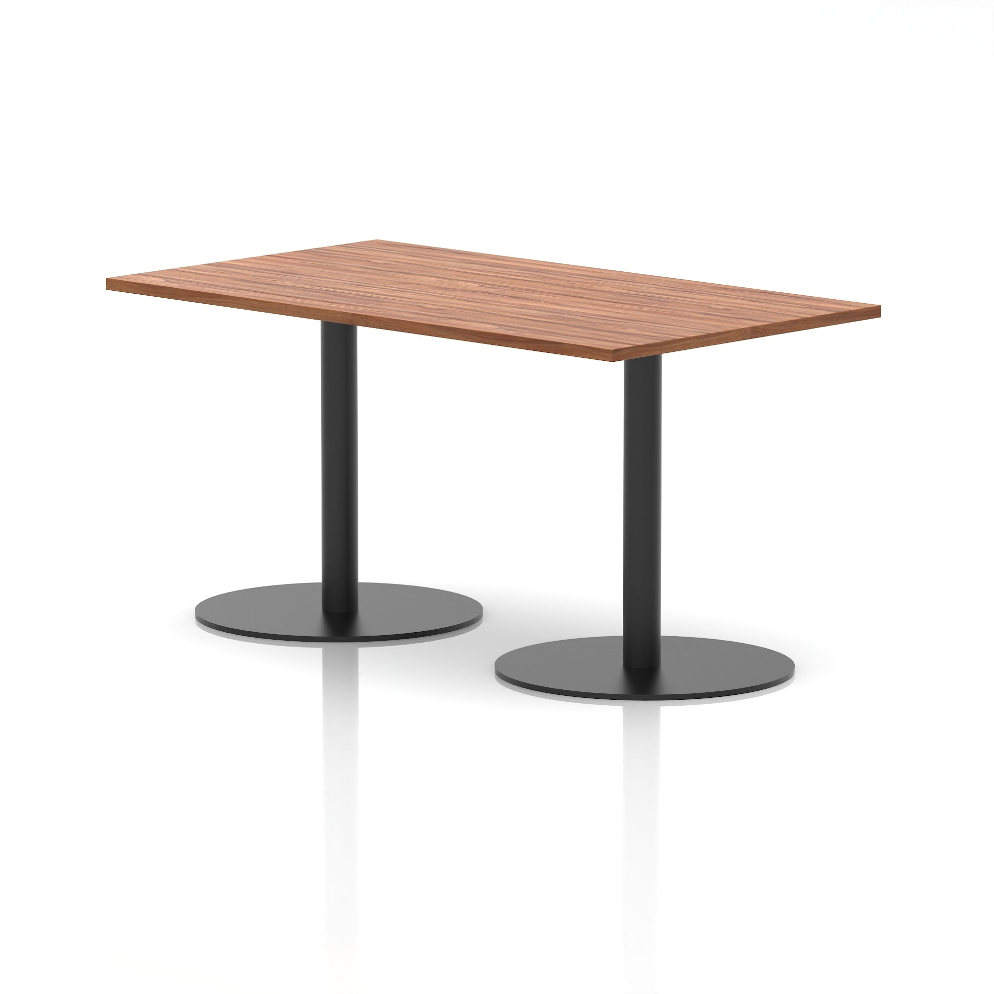Italia Rectangular Poseur Table with Black Legs, Beech/Walnut/Oak/Maple/Grey Oak/White, Multiple Widths (1200–1800mm), MFC, Self-Assembly, 10 Year Warranty