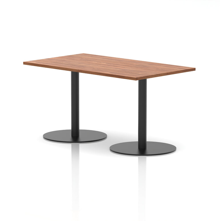 Italia Rectangular Poseur Table with Black Legs, Beech/Walnut/Oak/Maple/Grey Oak/White, Multiple Widths (1200–1800mm), MFC, Self-Assembly, 10 Year Warranty