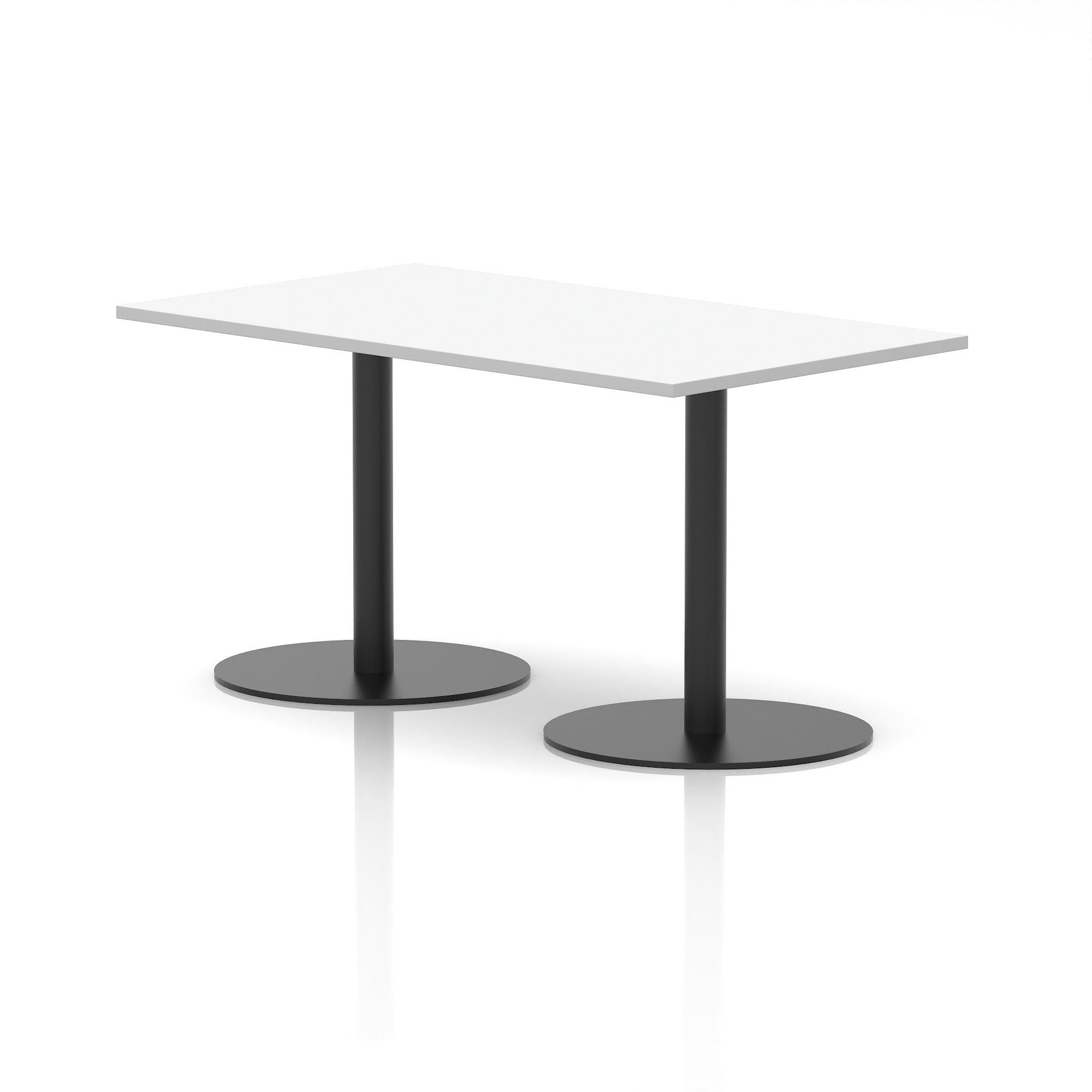 Italia Rectangular Poseur Table with Black Legs, Beech/Walnut/Oak/Maple/Grey Oak/White, Multiple Widths (1200–1800mm), MFC, Self-Assembly, 10 Year Warranty