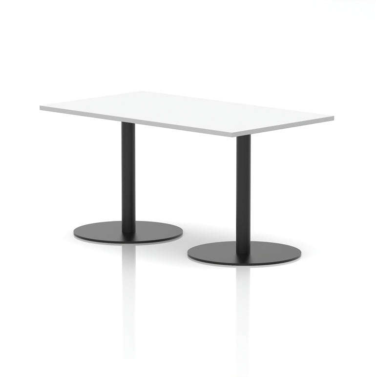 Italia Rectangular Poseur Table with Black Legs, Beech/Walnut/Oak/Maple/Grey Oak/White, Multiple Widths (1200–1800mm), MFC, Self-Assembly, 10 Year Warranty