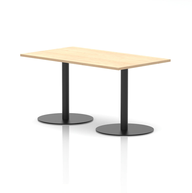 Italia Rectangular Poseur Table with Black Legs, Beech/Walnut/Oak/Maple/Grey Oak/White, Multiple Widths (1200–1800mm), MFC, Self-Assembly, 10 Year Warranty
