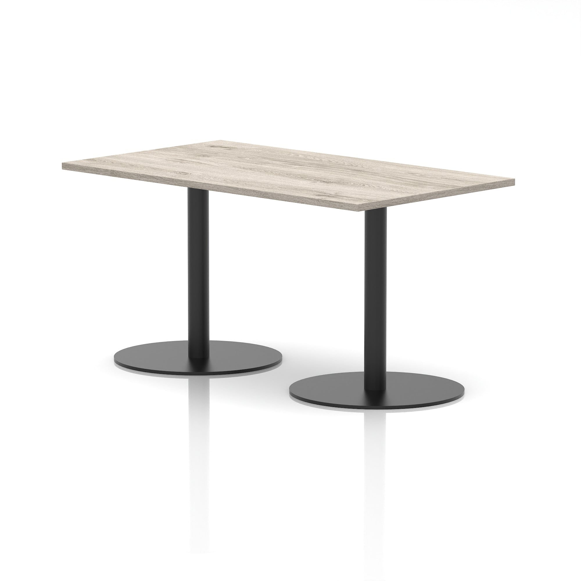 Italia Rectangular Poseur Table with Black Legs, Beech/Walnut/Oak/Maple/Grey Oak/White, Multiple Widths (1200–1800mm), MFC, Self-Assembly, 10 Year Warranty