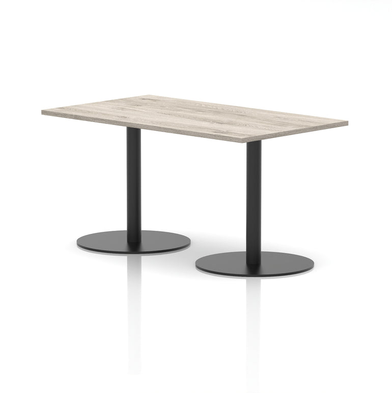 Italia Rectangular Poseur Table with Black Legs, Beech/Walnut/Oak/Maple/Grey Oak/White, Multiple Widths (1200–1800mm), MFC, Self-Assembly, 10 Year Warranty