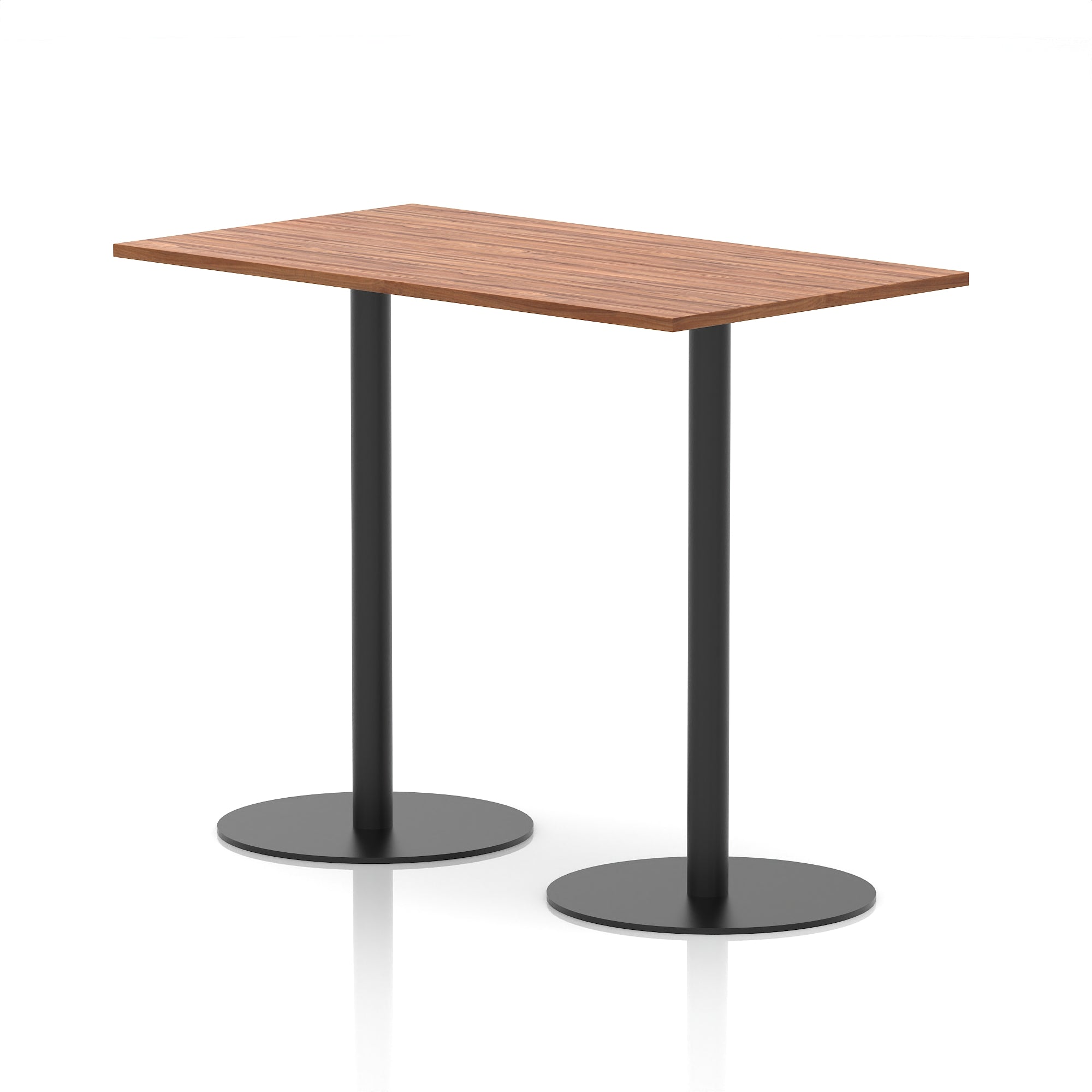 Italia Rectangular Poseur Table with Black Legs, Beech/Walnut/Oak/Maple/Grey Oak/White, Multiple Widths (1200–1800mm), MFC, Self-Assembly, 10 Year Warranty