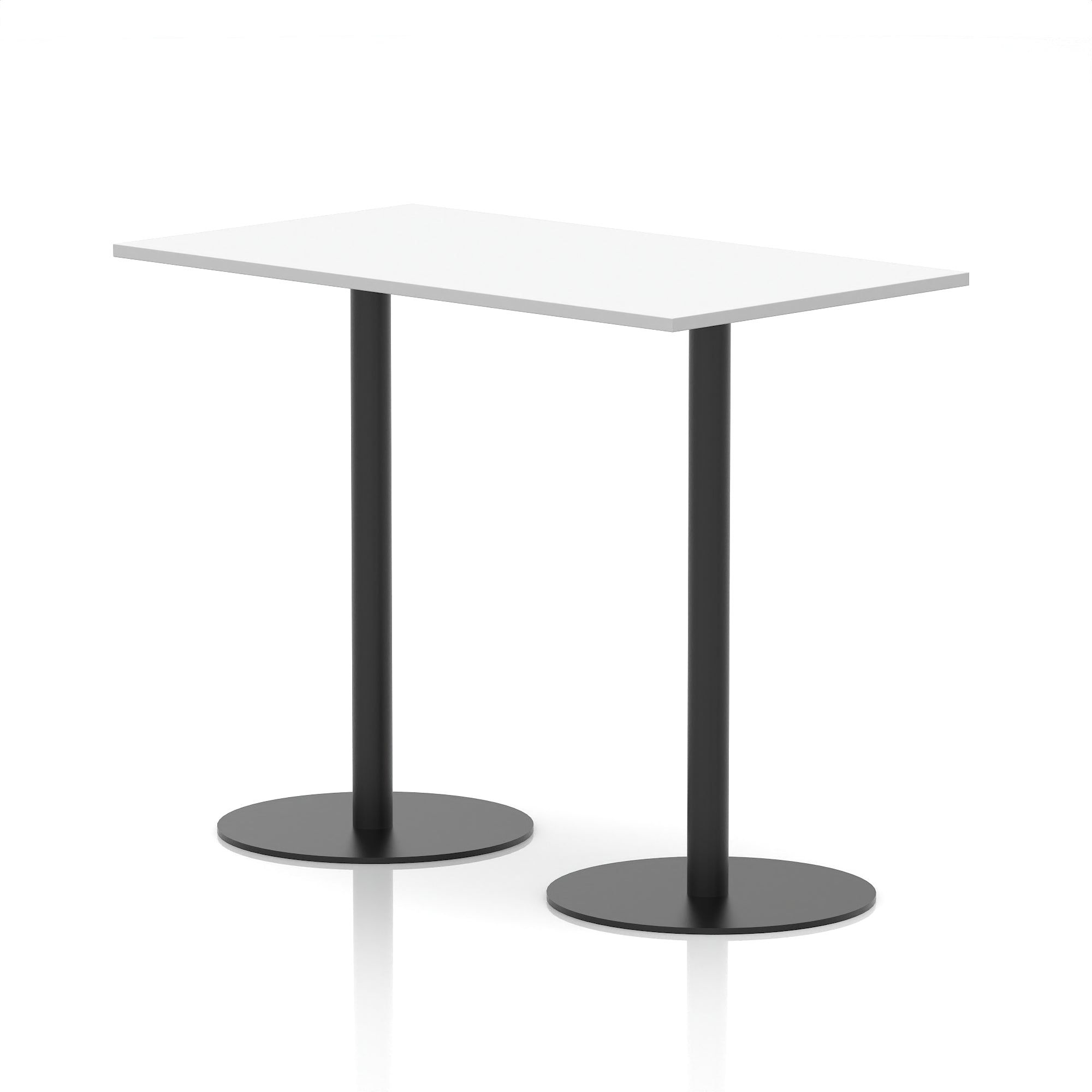 Italia Rectangular Poseur Table with Black Legs, Beech/Walnut/Oak/Maple/Grey Oak/White, Multiple Widths (1200–1800mm), MFC, Self-Assembly, 10 Year Warranty