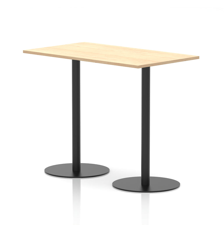 Italia Rectangular Poseur Table with Black Legs, Beech/Walnut/Oak/Maple/Grey Oak/White, Multiple Widths (1200–1800mm), MFC, Self-Assembly, 10 Year Warranty