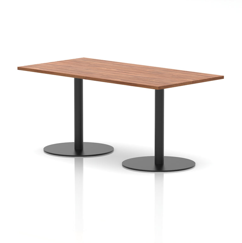 Italia Rectangular Poseur Table with Black Legs, Beech/Walnut/Oak/Maple/Grey Oak/White, Multiple Widths (1200–1800mm), MFC, Self-Assembly, 10 Year Warranty