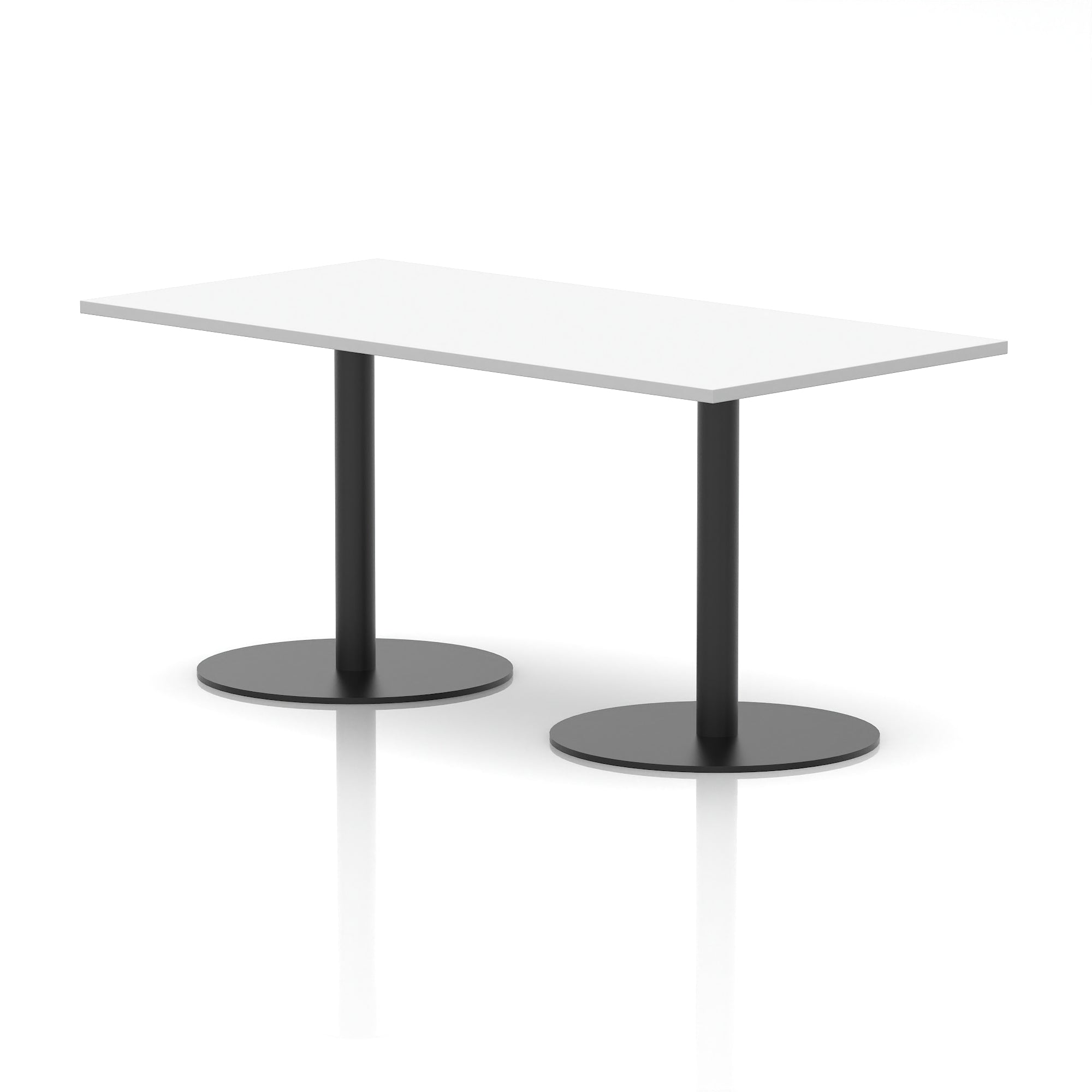 Italia Rectangular Poseur Table with Black Legs, Beech/Walnut/Oak/Maple/Grey Oak/White, Multiple Widths (1200–1800mm), MFC, Self-Assembly, 10 Year Warranty