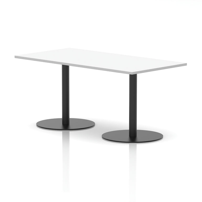 Italia Rectangular Poseur Table with Black Legs, Beech/Walnut/Oak/Maple/Grey Oak/White, Multiple Widths (1200–1800mm), MFC, Self-Assembly, 10 Year Warranty