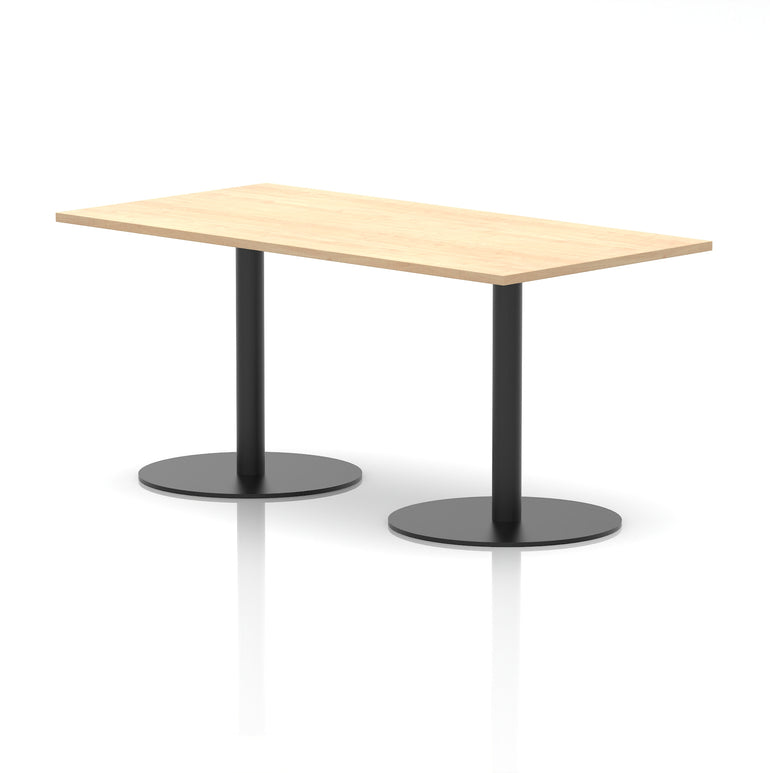 Italia Rectangular Poseur Table with Black Legs, Beech/Walnut/Oak/Maple/Grey Oak/White, Multiple Widths (1200–1800mm), MFC, Self-Assembly, 10 Year Warranty