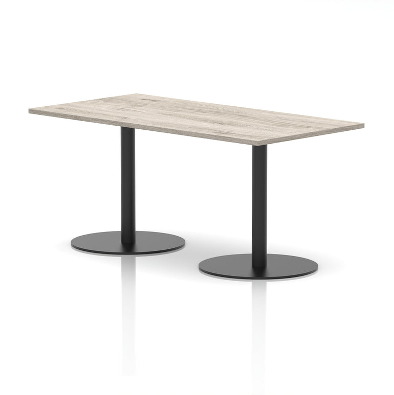 Italia Rectangular Poseur Table with Black Legs, Beech/Walnut/Oak/Maple/Grey Oak/White, Multiple Widths (1200–1800mm), MFC, Self-Assembly, 10 Year Warranty