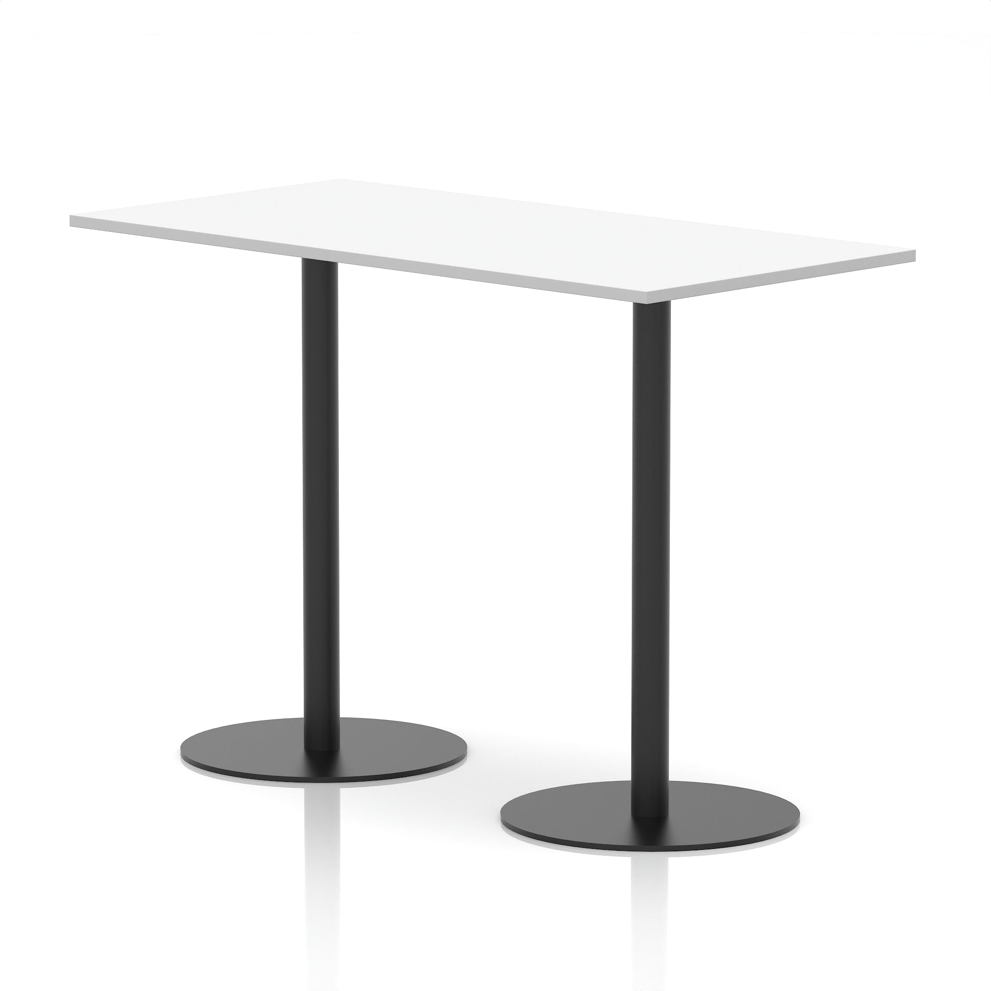 Italia Rectangular Poseur Table with Black Legs, Beech/Walnut/Oak/Maple/Grey Oak/White, Multiple Widths (1200–1800mm), MFC, Self-Assembly, 10 Year Warranty