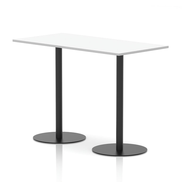 Italia Rectangular Poseur Table with Black Legs, Beech/Walnut/Oak/Maple/Grey Oak/White, Multiple Widths (1200–1800mm), MFC, Self-Assembly, 10 Year Warranty
