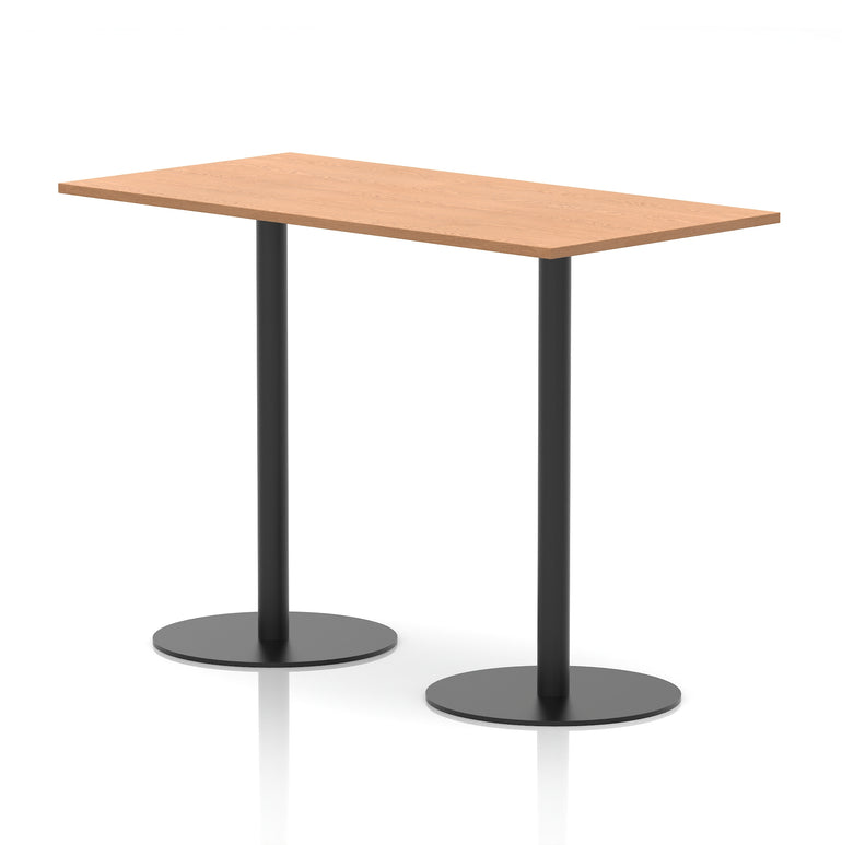 Italia Rectangular Poseur Table with Black Legs, Beech/Walnut/Oak/Maple/Grey Oak/White, Multiple Widths (1200–1800mm), MFC, Self-Assembly, 10 Year Warranty
