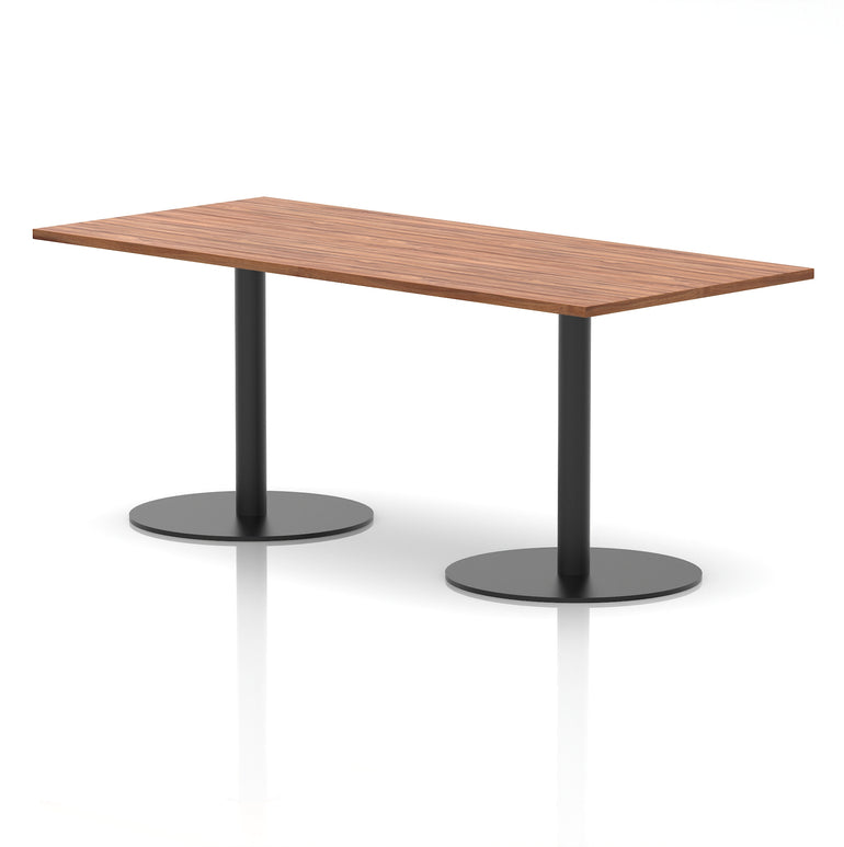 Italia Rectangular Poseur Table with Black Legs, Beech/Walnut/Oak/Maple/Grey Oak/White, Multiple Widths (1200–1800mm), MFC, Self-Assembly, 10 Year Warranty