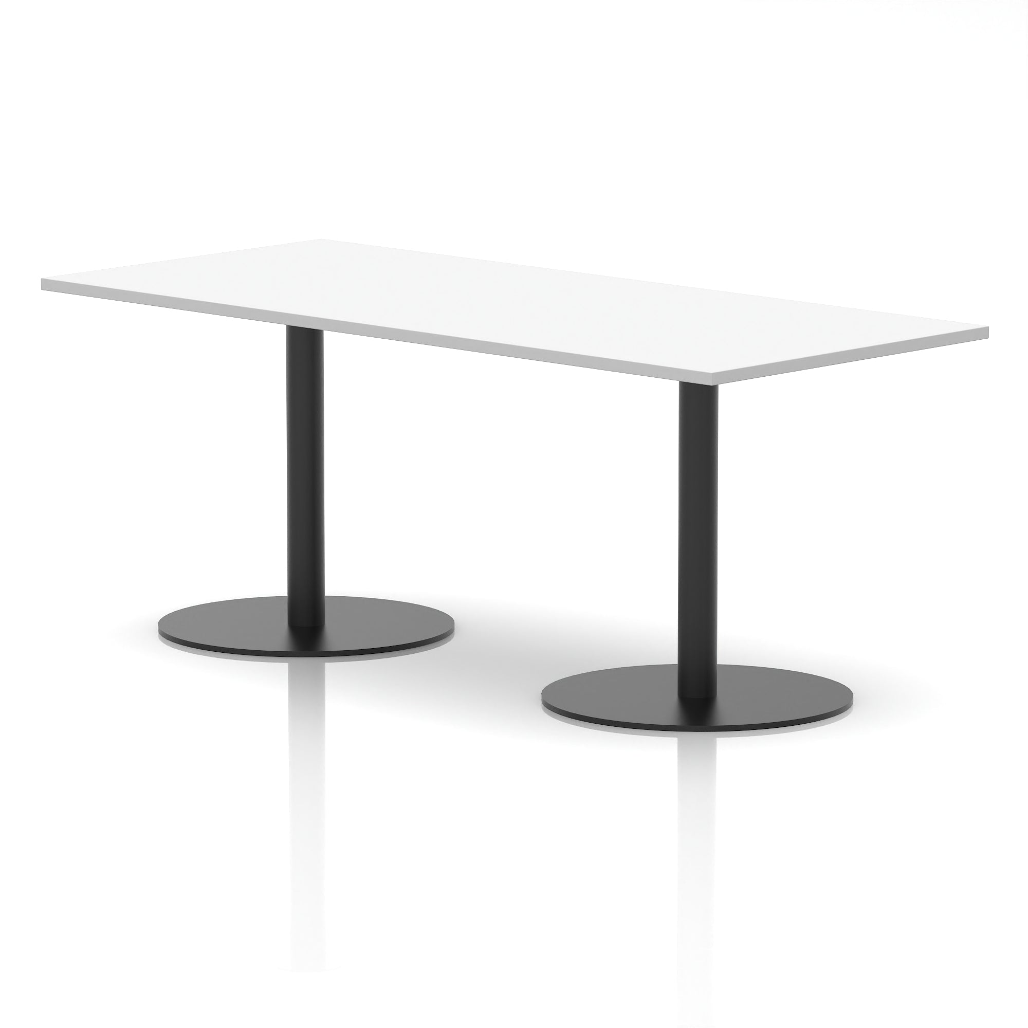 Italia Rectangular Poseur Table with Black Legs, Beech/Walnut/Oak/Maple/Grey Oak/White, Multiple Widths (1200–1800mm), MFC, Self-Assembly, 10 Year Warranty
