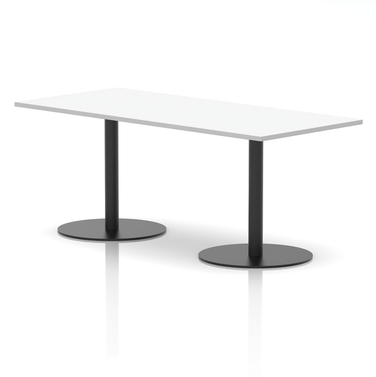 Italia Rectangular Poseur Table with Black Legs, Beech/Walnut/Oak/Maple/Grey Oak/White, Multiple Widths (1200–1800mm), MFC, Self-Assembly, 10 Year Warranty