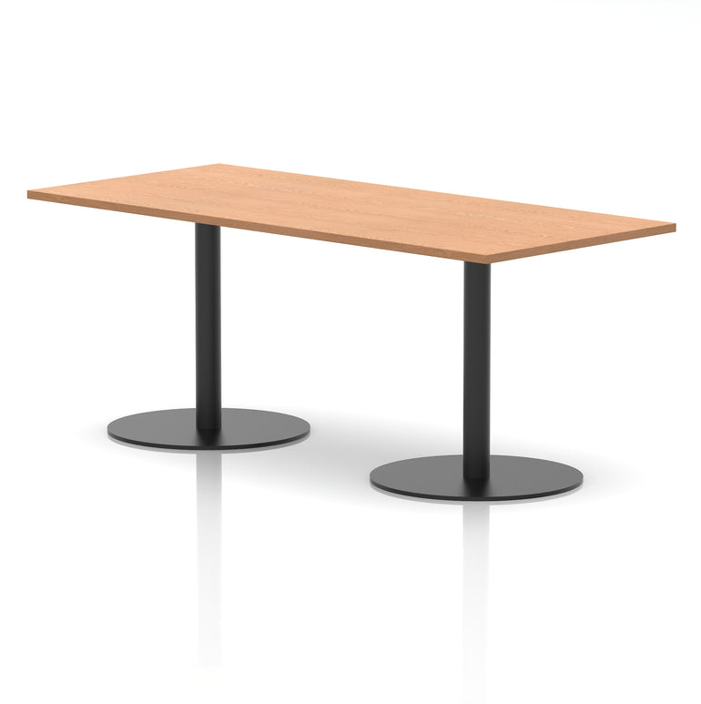 Italia Rectangular Poseur Table with Black Legs, Beech/Walnut/Oak/Maple/Grey Oak/White, Multiple Widths (1200–1800mm), MFC, Self-Assembly, 10 Year Warranty