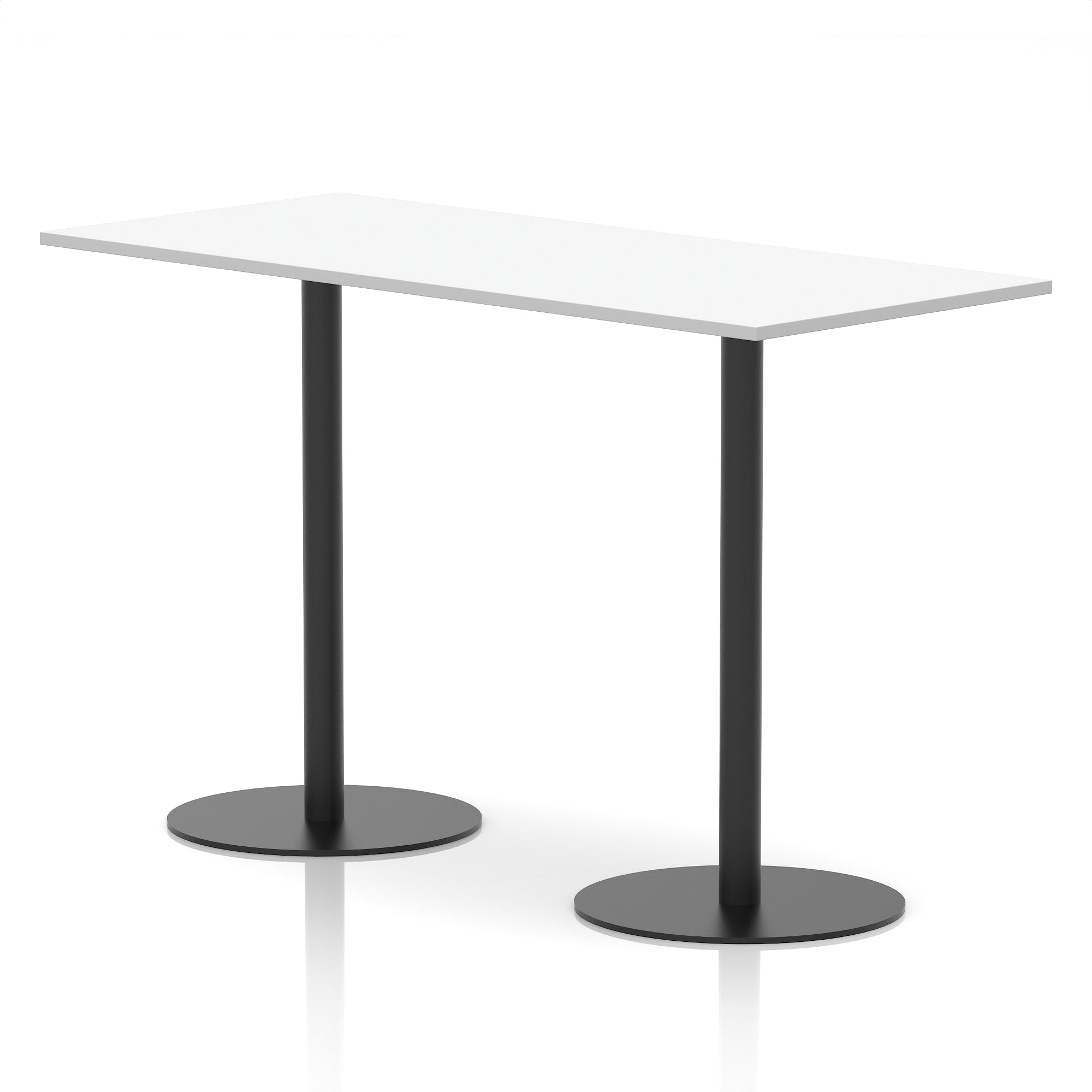 Italia Rectangular Poseur Table with Black Legs, Beech/Walnut/Oak/Maple/Grey Oak/White, Multiple Widths (1200–1800mm), MFC, Self-Assembly, 10 Year Warranty