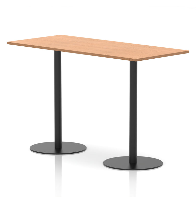 Italia Rectangular Poseur Table with Black Legs, Beech/Walnut/Oak/Maple/Grey Oak/White, Multiple Widths (1200–1800mm), MFC, Self-Assembly, 10 Year Warranty
