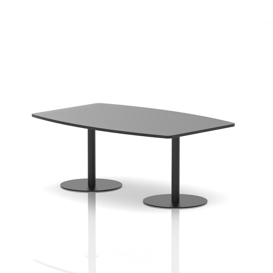 Italia High Gloss Boardroom Table – Black or White, Black Legs, 1800–2400mm Width, MFC, Self-Assembly, 5 Year Warranty – Modern Office Meeting Room Table