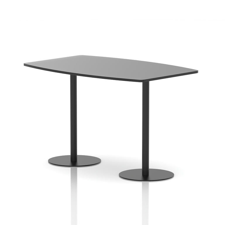 Italia High Gloss Boardroom Table – Black or White, Black Legs, 1800–2400mm Width, MFC, Self-Assembly, 5 Year Warranty – Modern Office Meeting Room Table