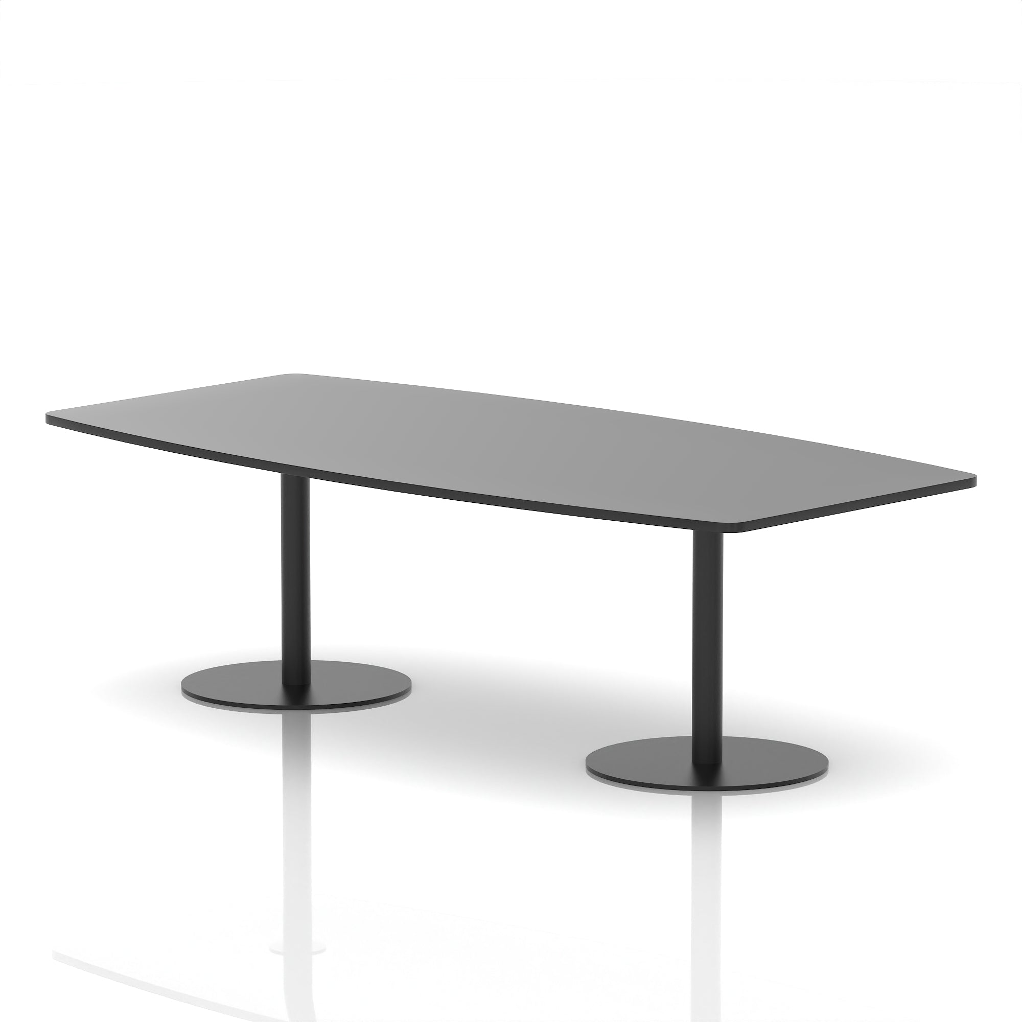 Italia High Gloss Boardroom Table – Black or White, Black Legs, 1800–2400mm Width, MFC, Self-Assembly, 5 Year Warranty – Modern Office Meeting Room Table