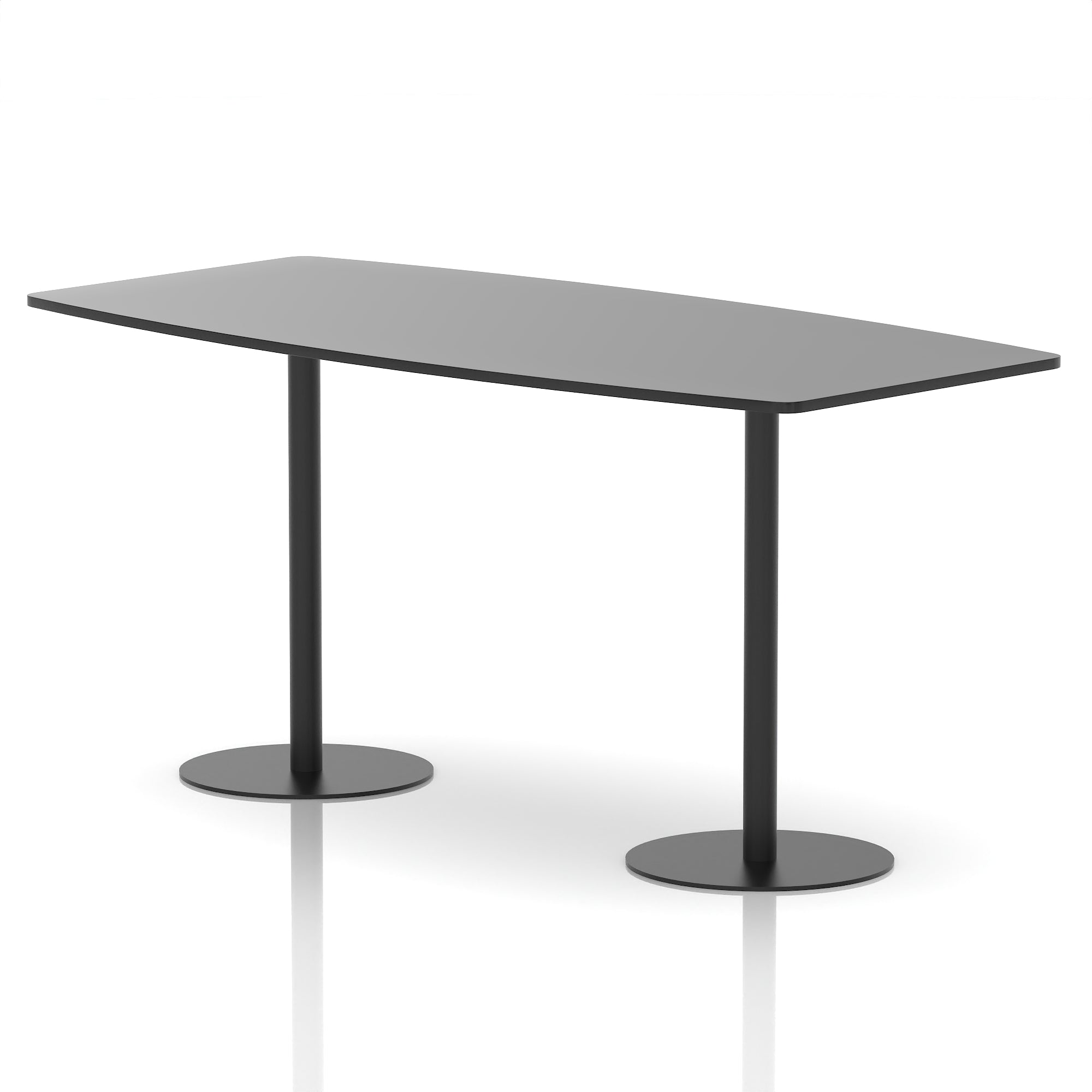 Italia High Gloss Boardroom Table – Black or White, Black Legs, 1800–2400mm Width, MFC, Self-Assembly, 5 Year Warranty – Modern Office Meeting Room Table