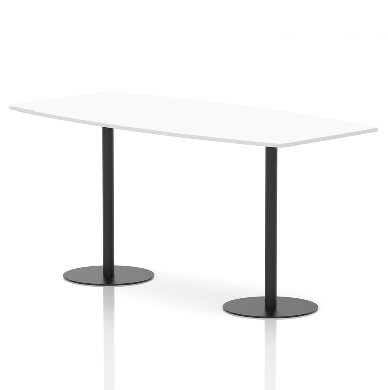 Italia High Gloss Boardroom Table – Black or White, Black Legs, 1800–2400mm Width, MFC, Self-Assembly, 5 Year Warranty – Modern Office Meeting Room Table