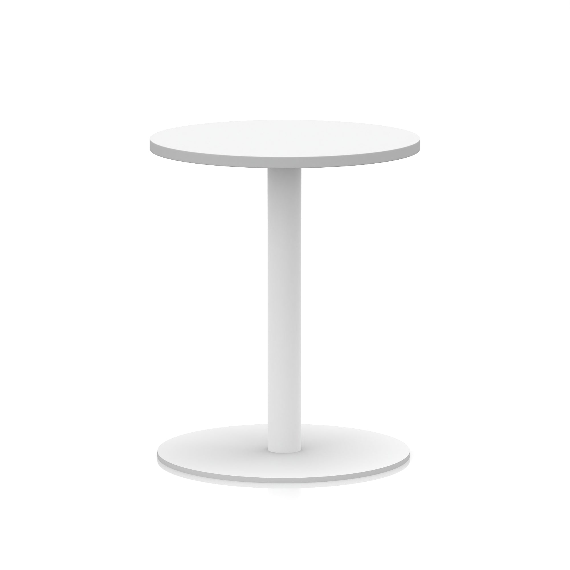 Italia Round Poseur Table with White Leg, Multiple Colours, 600–1200mm Widths, Two Heights, Durable MFC, Self-Assembly, 10 Year Warranty – Modern Office Meeting Table