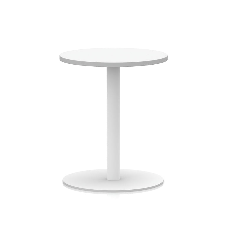 Italia Round Poseur Table with White Leg, Multiple Colours, 600–1200mm Widths, Two Heights, Durable MFC, Self-Assembly, 10 Year Warranty – Modern Office Meeting Table