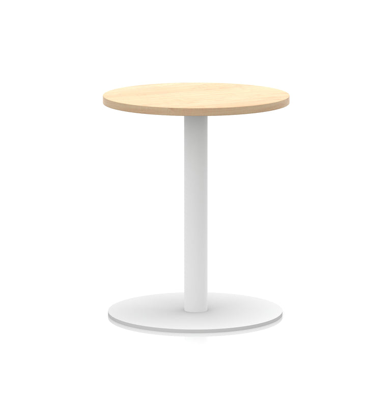Italia Round Poseur Table with White Leg, Multiple Colours, 600–1200mm Widths, Two Heights, Durable MFC, Self-Assembly, 10 Year Warranty – Modern Office Meeting Table