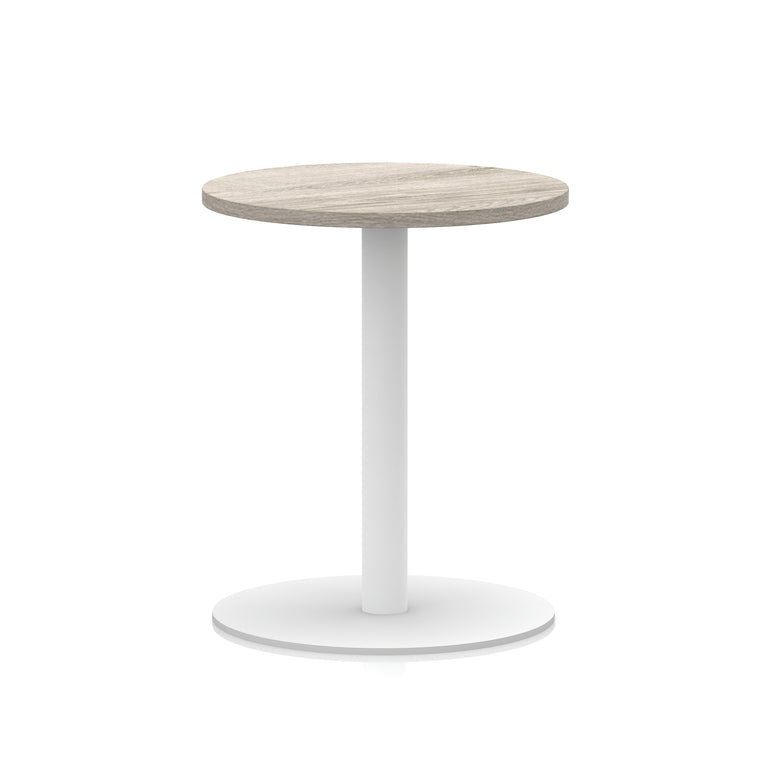 Italia Round Poseur Table with White Leg, Multiple Colours, 600–1200mm Widths, Two Heights, Durable MFC, Self-Assembly, 10 Year Warranty – Modern Office Meeting Table
