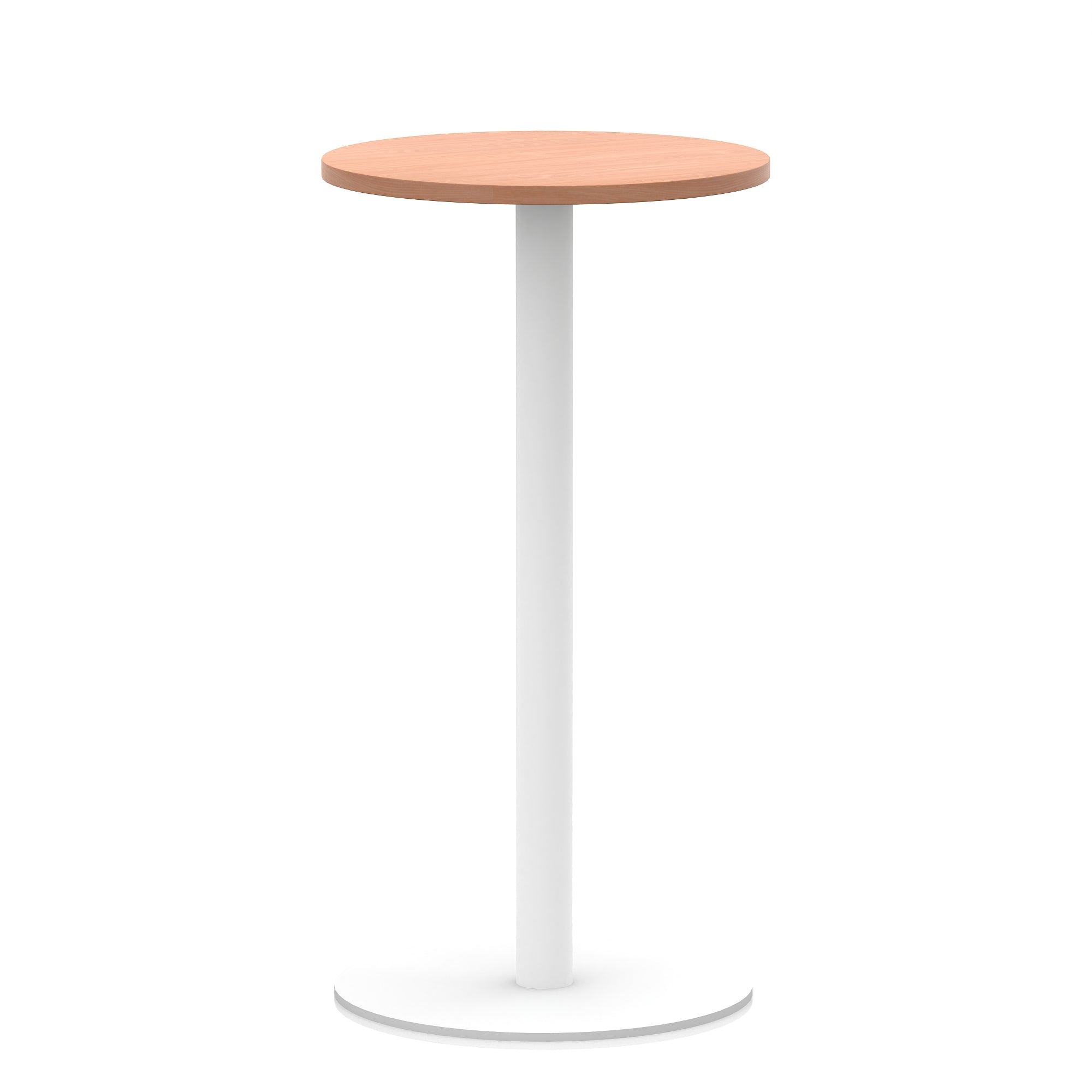 Italia Round Poseur Table with White Leg, Multiple Colours, 600–1200mm Widths, Two Heights, Durable MFC, Self-Assembly, 10 Year Warranty – Modern Office Meeting Table