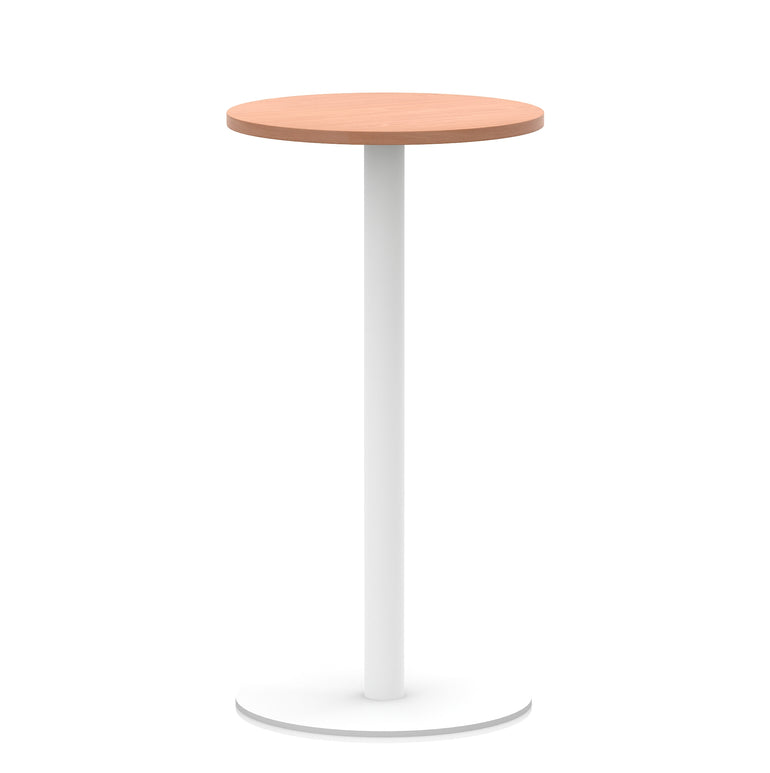 Italia Round Poseur Table with White Leg, Multiple Colours, 600–1200mm Widths, Two Heights, Durable MFC, Self-Assembly, 10 Year Warranty – Modern Office Meeting Table