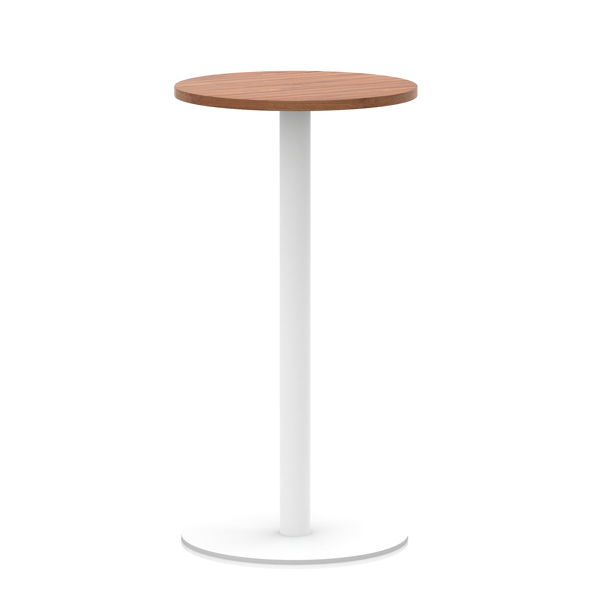 Italia Round Poseur Table with White Leg, Multiple Colours, 600–1200mm Widths, Two Heights, Durable MFC, Self-Assembly, 10 Year Warranty – Modern Office Meeting Table