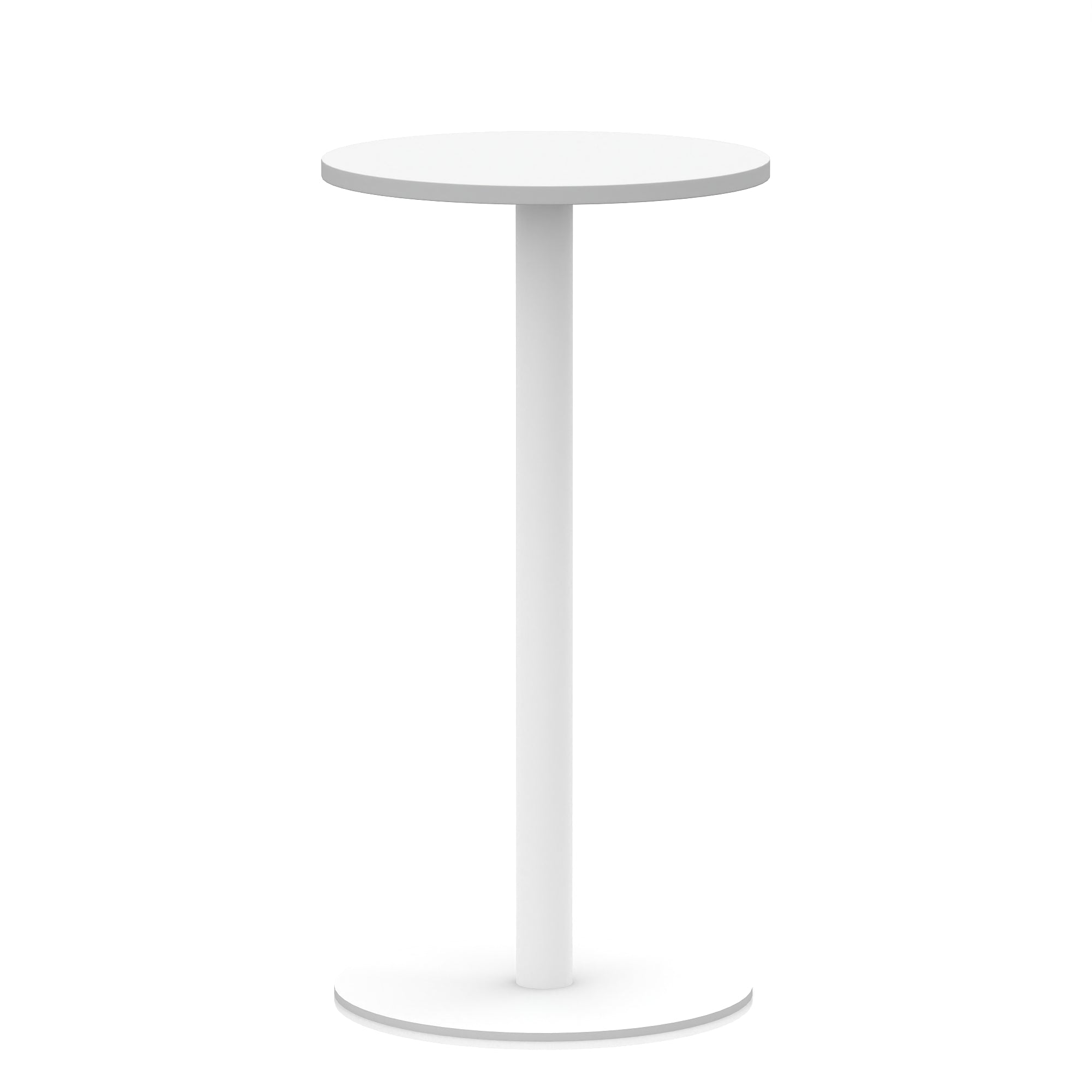 Italia Round Poseur Table with White Leg, Multiple Colours, 600–1200mm Widths, Two Heights, Durable MFC, Self-Assembly, 10 Year Warranty – Modern Office Meeting Table