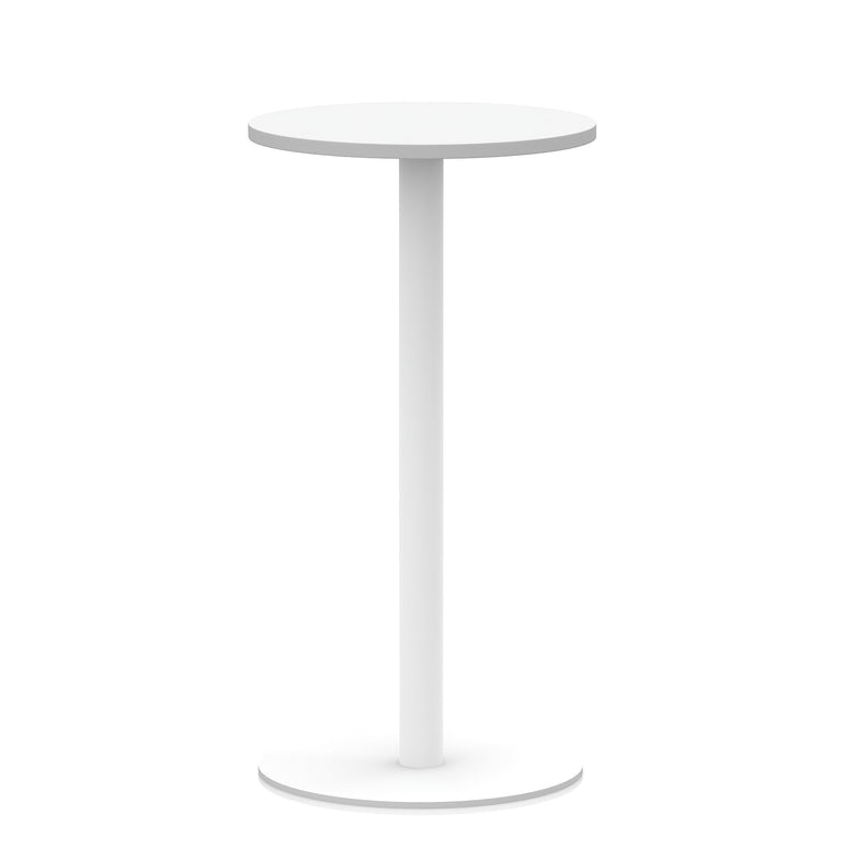 Italia Round Poseur Table with White Leg, Multiple Colours, 600–1200mm Widths, Two Heights, Durable MFC, Self-Assembly, 10 Year Warranty – Modern Office Meeting Table