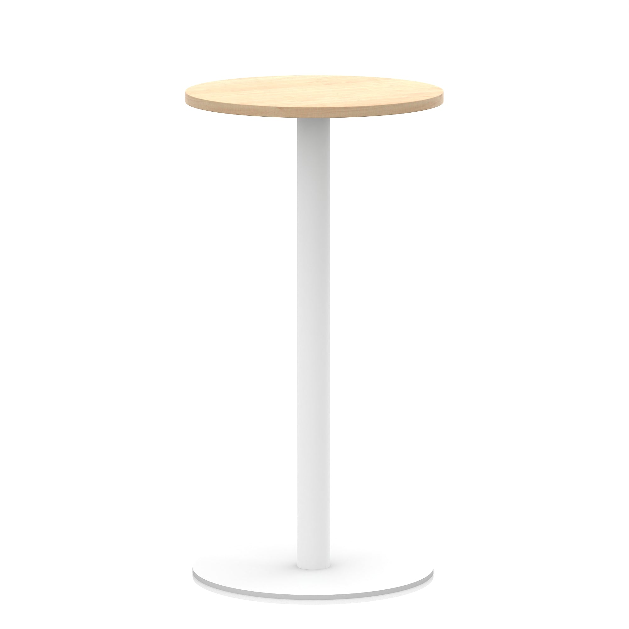 Italia Round Poseur Table with White Leg, Multiple Colours, 600–1200mm Widths, Two Heights, Durable MFC, Self-Assembly, 10 Year Warranty – Modern Office Meeting Table