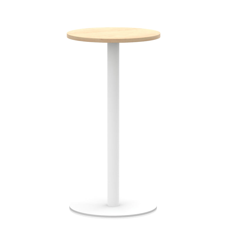 Italia Round Poseur Table with White Leg, Multiple Colours, 600–1200mm Widths, Two Heights, Durable MFC, Self-Assembly, 10 Year Warranty – Modern Office Meeting Table