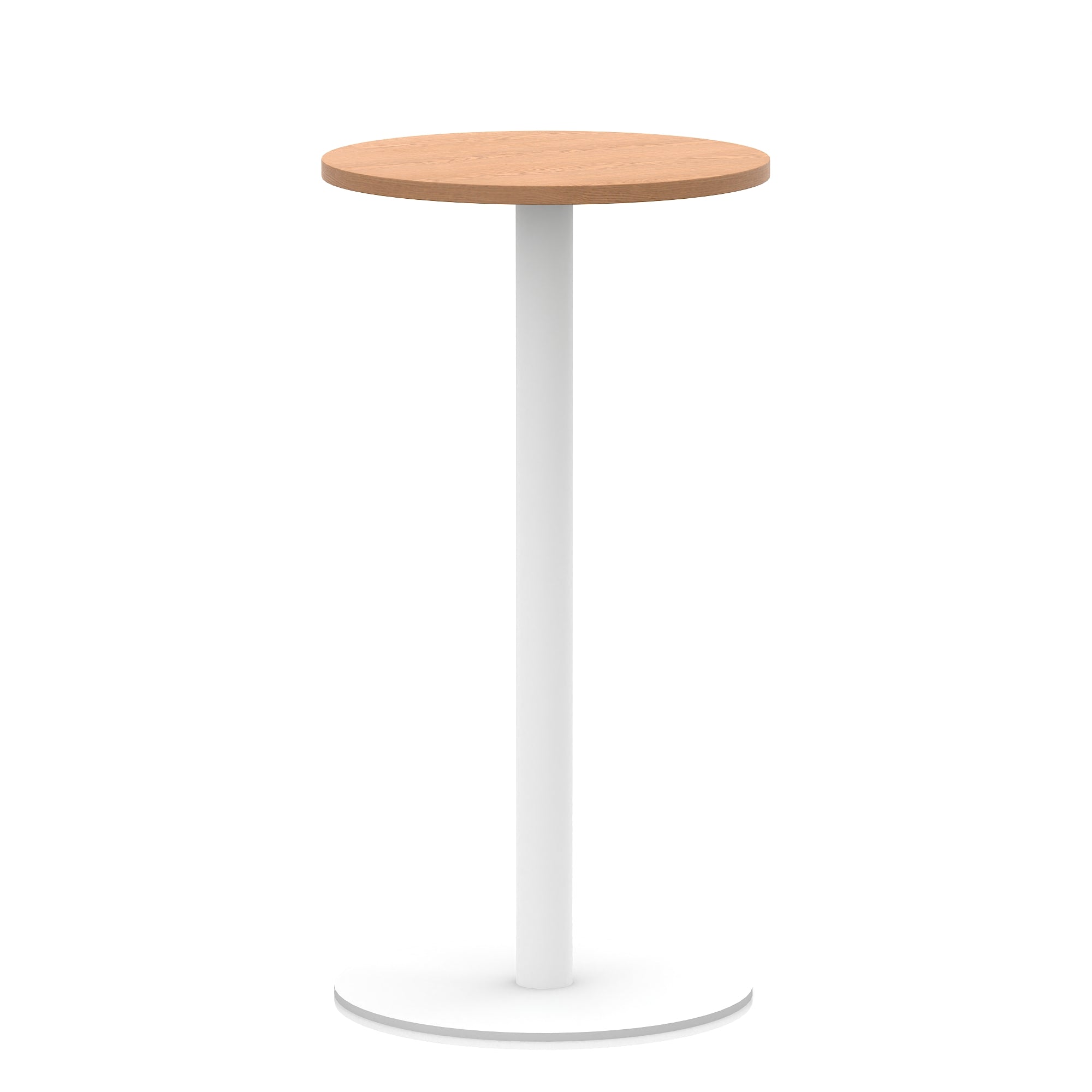 Italia Round Poseur Table with White Leg, Multiple Colours, 600–1200mm Widths, Two Heights, Durable MFC, Self-Assembly, 10 Year Warranty – Modern Office Meeting Table