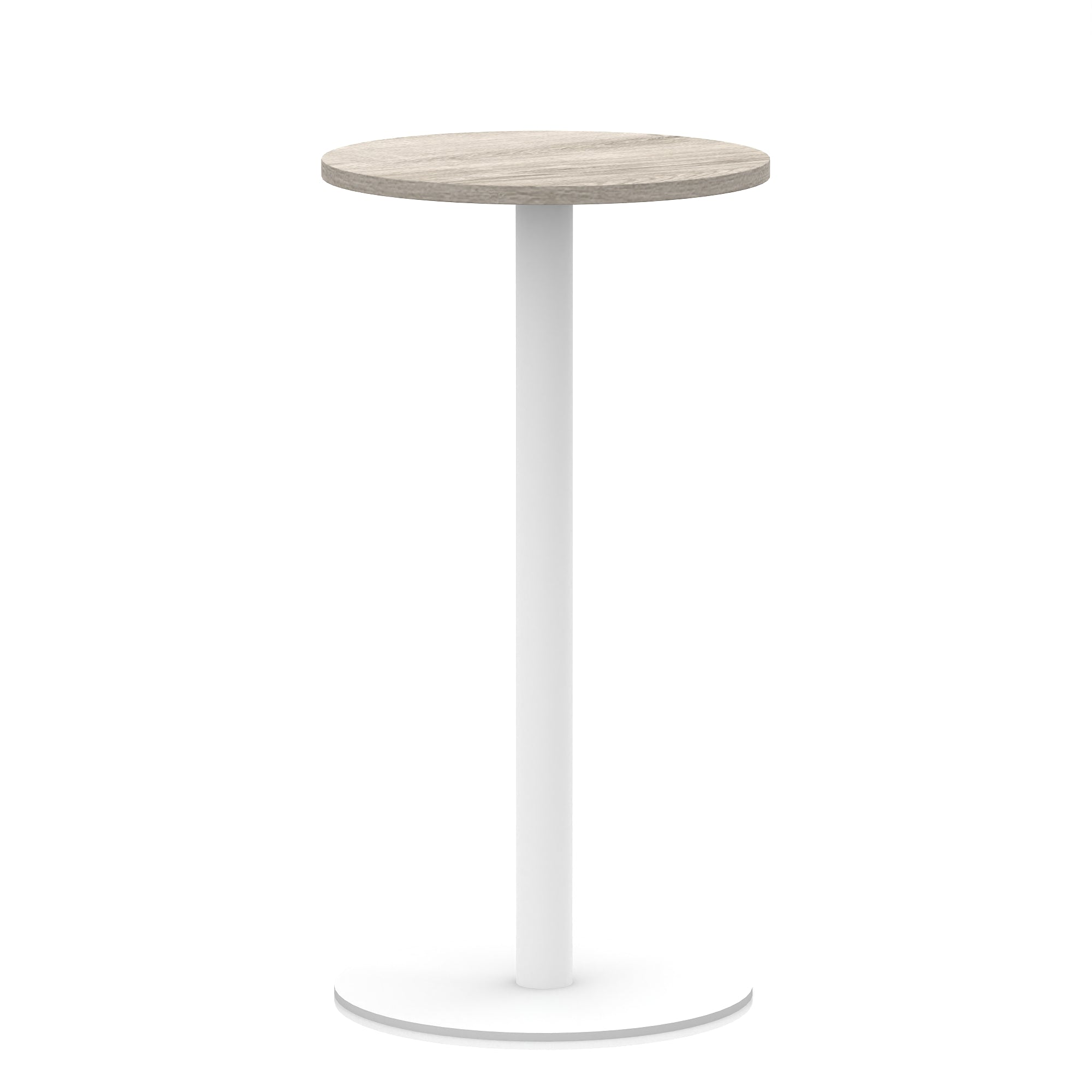 Italia Round Poseur Table with White Leg, Multiple Colours, 600–1200mm Widths, Two Heights, Durable MFC, Self-Assembly, 10 Year Warranty – Modern Office Meeting Table